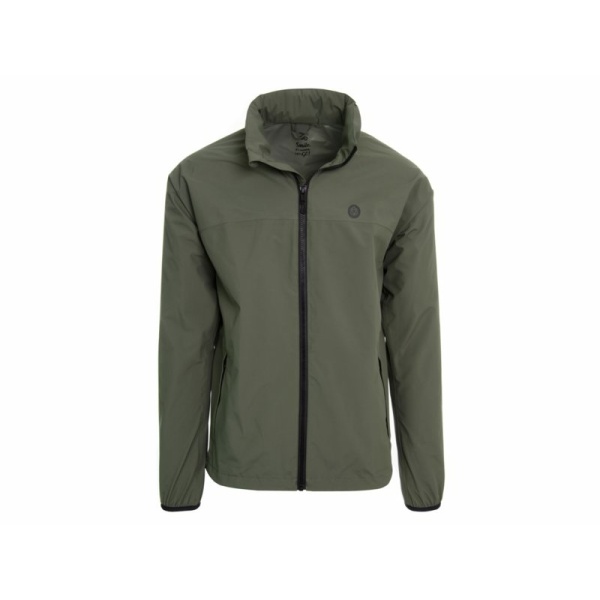 go rain jacket essential army green Groen