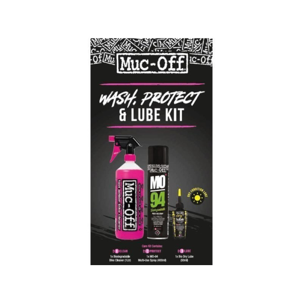 Muc-off wash protect & lube kit (dry lube version) Zwart
