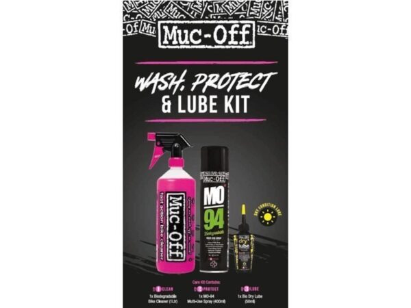 Muc-off wash protect & lube kit (dry lube version) Zwart