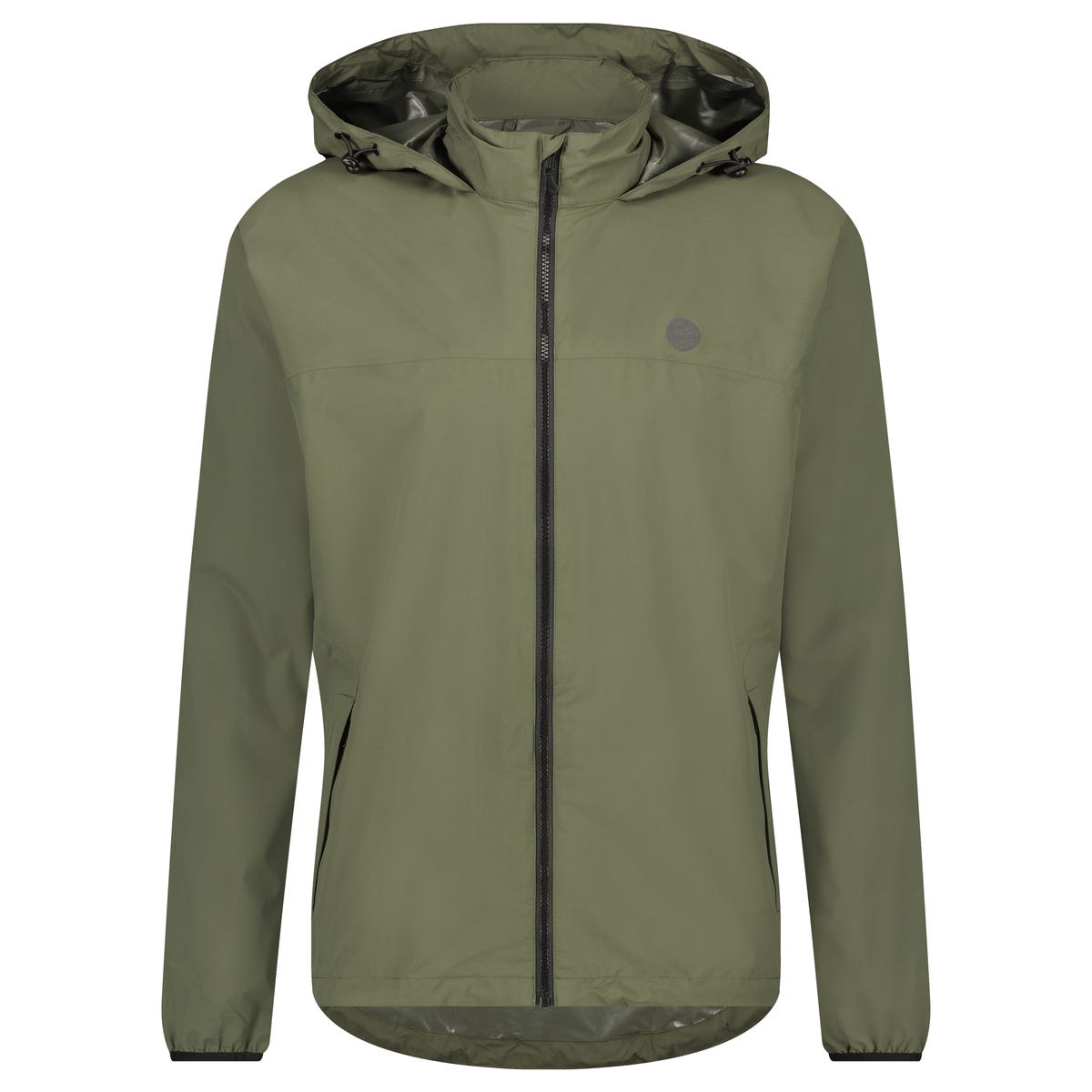 go rain jacket essential army green Groen